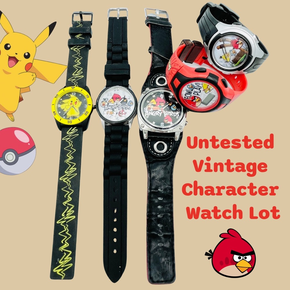 Untested Pokemon & Angry Birds Watch Lot/Bundle